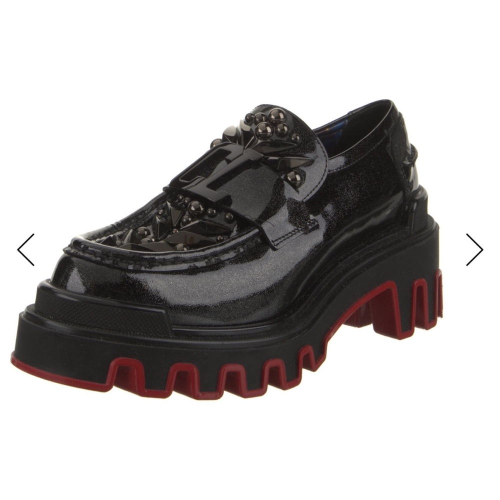 Christian Louboutin Black and Red Loafers